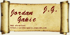 Jordan Gapić vizit kartica